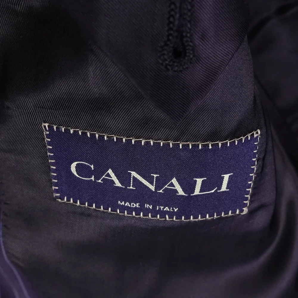 Canali Mens Navy Blue Pinstripe Virgin Wool Blazer Jacket Made in Italy Size 54L